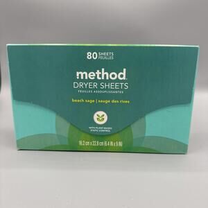 Method Dryer Sheets Beach Sage 80 Sheets New Sealed